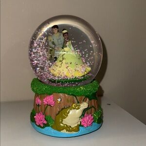 Disney Princess and Prince Snow Globe with Pink and Green Accents